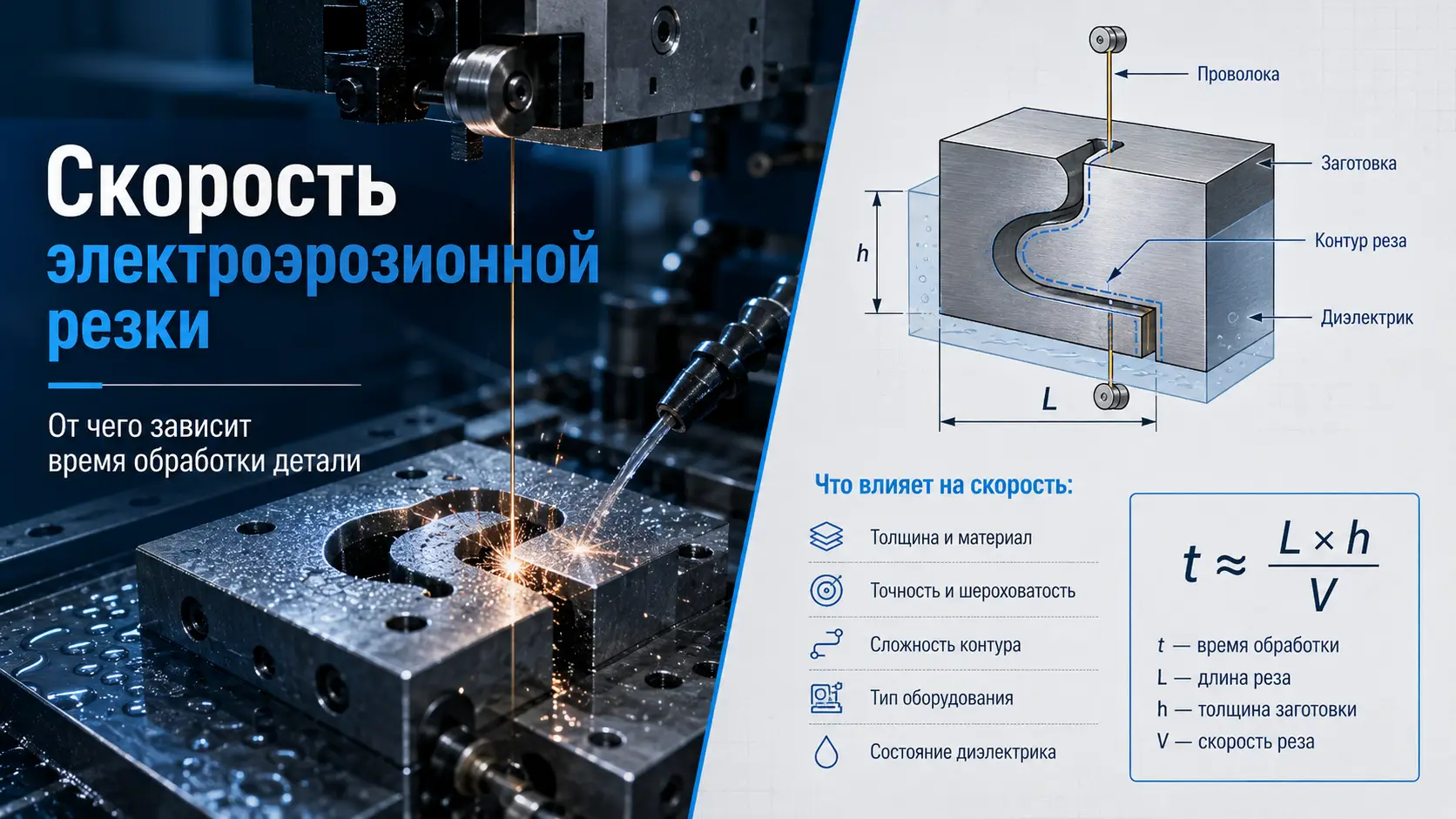 Скорость электроэрозионной резки: от чего зависит и как рассчитать время обработки