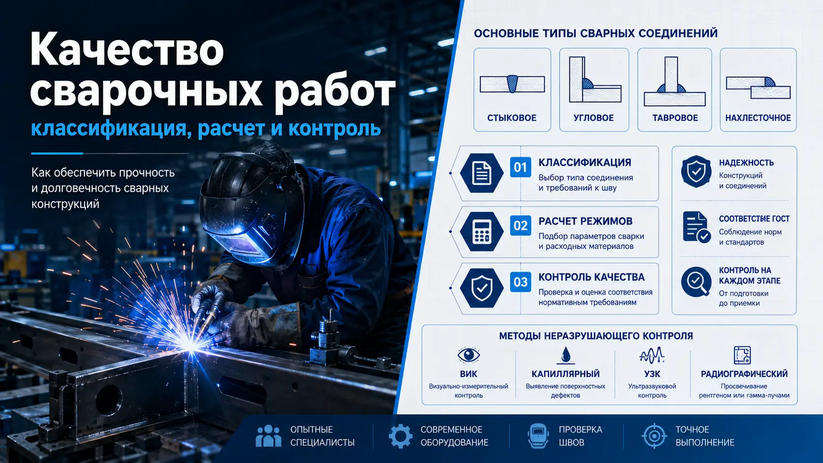 Классификация сварочных работ и контроль качества: как обеспечить надежность соединения