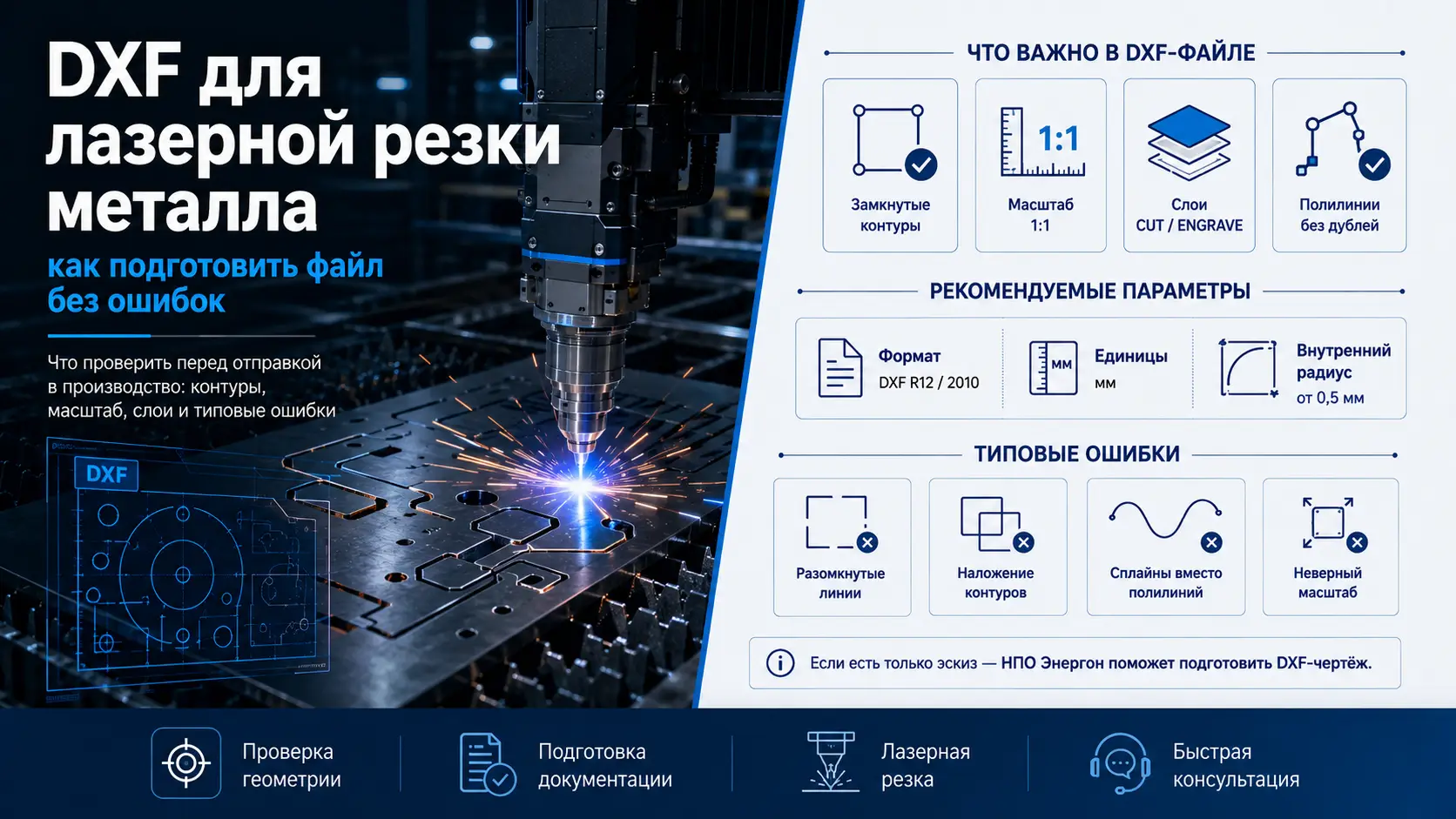 DXF чертежи для лазерной резки металла: подготовка, форматы и заказ в Воронеже