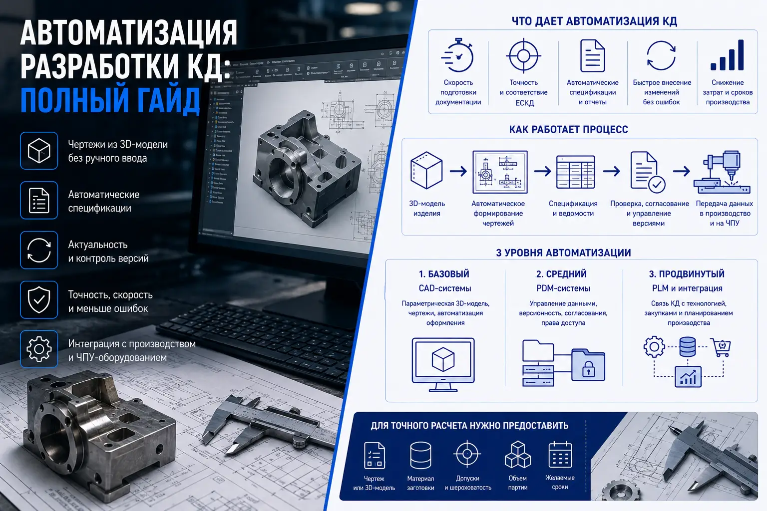 Автоматизация разработки конструкторской документации: как ускорить подготовку КД для производства