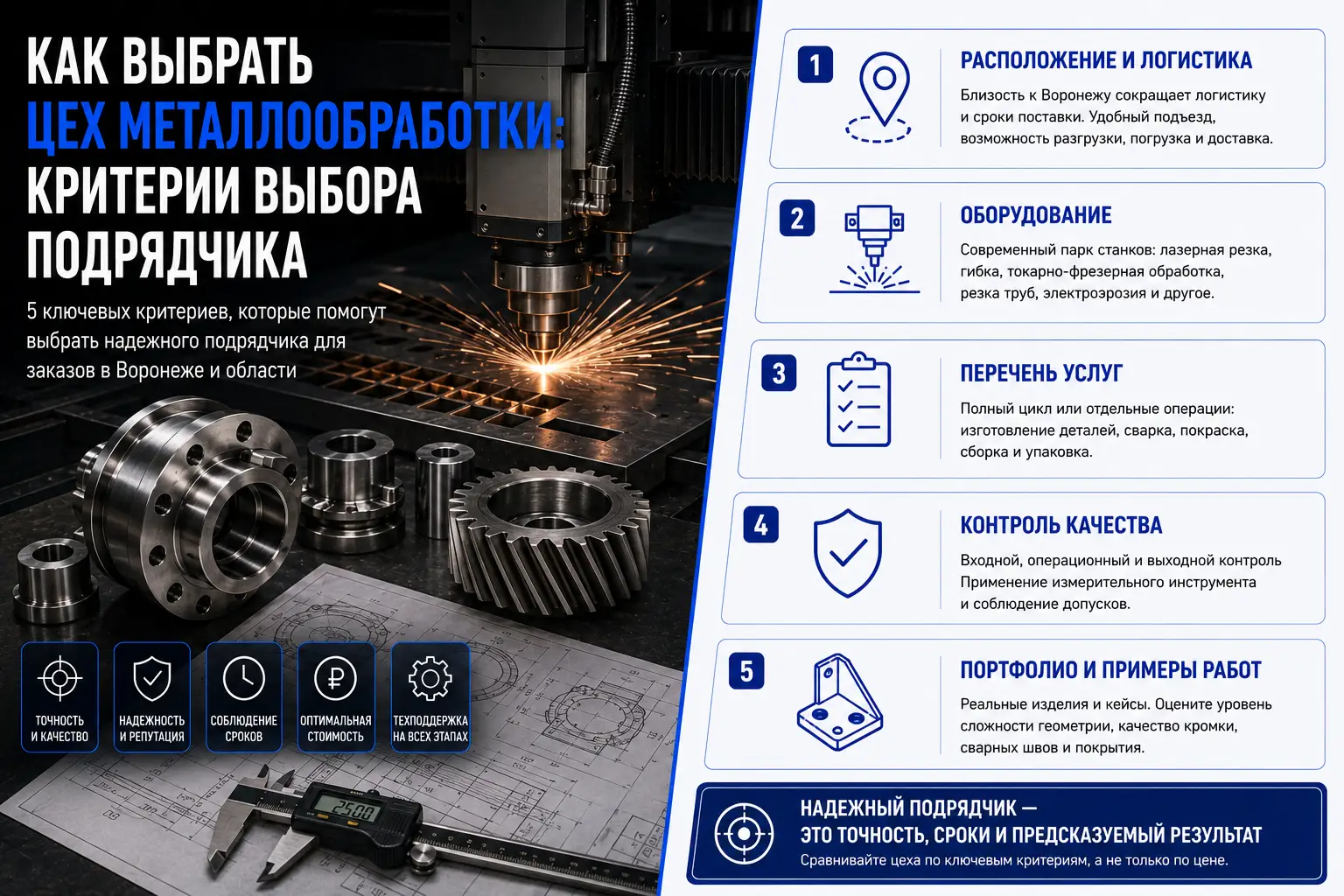 Как выбрать цех металлообработки: критерии выбора подрядчика в Воронеже